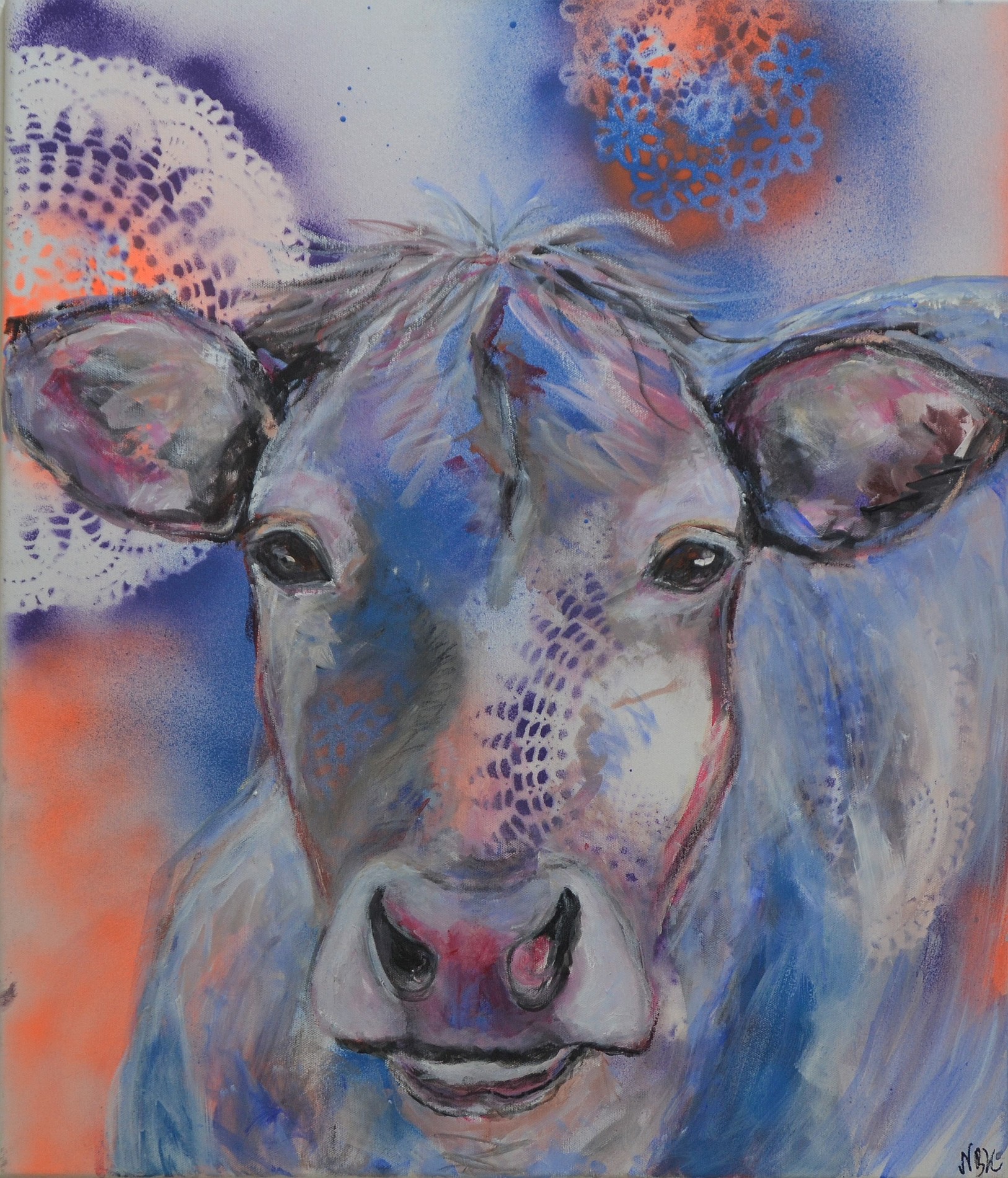 I'm not a milka cow 2021 Acryl auf Leinwand  70x60
